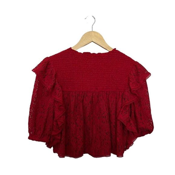 Tularosa Ashley Lace Top in Cherry Red‎ - Picture 3 of 6